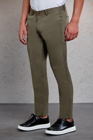 Hatemoğlu Haki D. Slim Fit Desenli Yandan Cep Kanvas Pantolon Haki