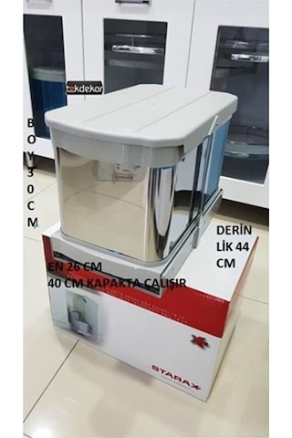 Çöp Kovası Paslanmaz Çelik Raylı S 2574 Kısa Boylu Antrasit - Gri