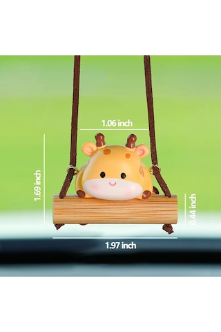 Samdoo Beyazinek Köpek Figürlü Araba Geribakış Aynası Süs, Kadın Ve Çocuklar İçin Araç Dekorasyonu