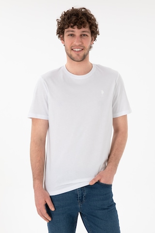 U.S. Polo Assn. Erkek Regular Fit Bisiklet Yaka Beyaz Basic Tişört 50305924-VR013