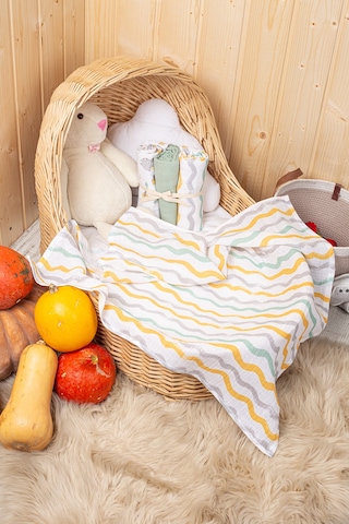 Luckka 3'lü Çok Amaçlı Müslin Örtü Seti - 75x75 Cm - Ztc200 Yeşil Yeşil