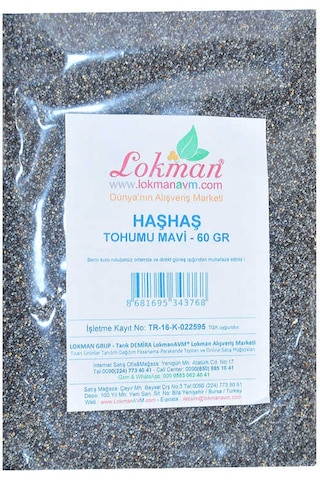 Haşhaş Tohumu Tane Doğal Mi 60 Gr Paket