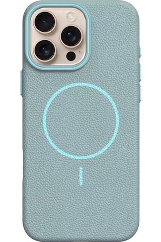 Apple Uyumlu iPhone 15 Pro Max Beats Magsafe Deri Görünümlü Silikon Kılıf Kapak Turkuaz