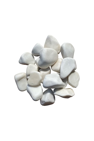 T-May Beyaz Dolomit Taşı - Bahçe Süsü, Ve Akvaryum Dekorasyonu Için Dere Çakılı 25 Kg 4-6 Cm