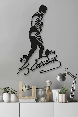 Dione Store Atatürk Kocatepe Imzalı Lazer Kesim Metal Tablo