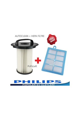 Philips Uyumlu Fc9238 Marathon Autoclean Hepa 13 Silindir Filtre Seti