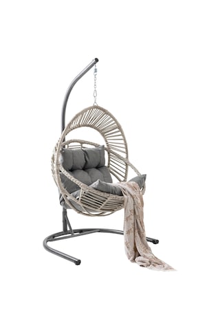 Nobel Tekli Rattan Bahçe Salıncağı Rehome Balkon Salıncağı Beyaz
