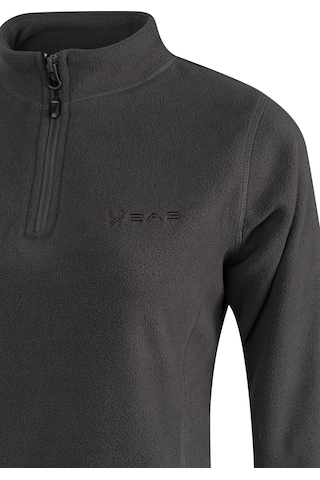 2as Camila Kadın Yarım Fermuarlı İnce Polar Sweatshirt Antrasit Antrasit