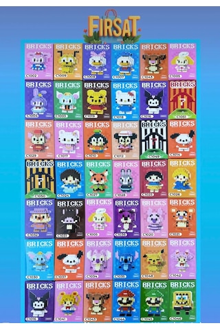 Bricks 20 Li Set Kutulu Mini Yapı Blokları 3d Karakter Figürleri Oyuncak Seti Yapboz Puzzle Karışık Model