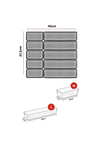 Nandy Home 10 Parça Çekmece İçi Kaşıklık, Düzenleyici, Organizer