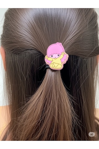 Sevimli Pembe Karakter Figürlü Çocuk Toka Yumuşak Silikon, Kaymaz 5992 Pembe