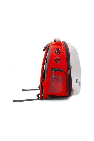 Cattie Şeffaf Kedi Küçük Irk Köpek Taşıma Sırt Çantası Kırmızı 25 x 30 x 40 CM