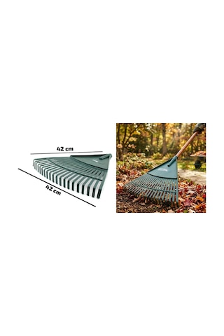 20 Dişli Yaprak Tırmığı - Plastik - 42 Cm Genişlik Abanoz