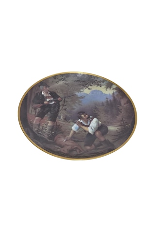Kahla Vintage Av Temalı Porselen Duvar Tabağı 19,5cm 002