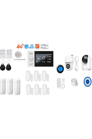 Obiem Pgst Akıllı Ev Güvenlik Alarm Sistemi + İç Ve Dış Mekân Ptz Hd Kamera