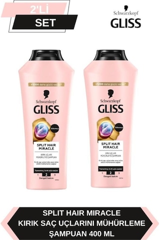 Gliss Split Hair Miracle Şampuan 400 Ml X 2 Adet set-hnkl-5171-6080