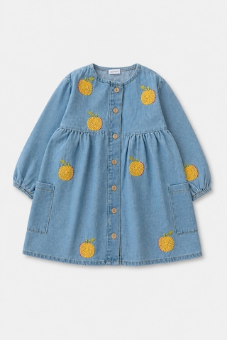 Eray Alp Kids Kız Çocuk Çiçekli Elbise Yazlık Günlük Model Mavi
