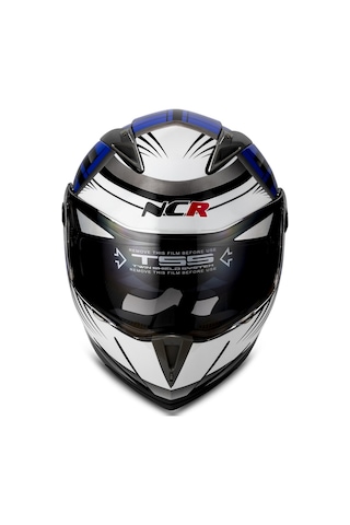 Ncr Çene Açılır Vizörlü Ece Belgeli Kask Beyaz Mavi