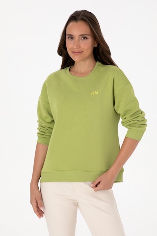 U.S. Polo Assn. Kadın Fıstık Yeşili Şardonlu Bisiklet Yaka Basic Sweatshırt 50313586-VR087