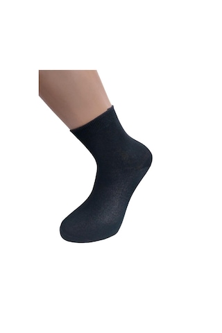 2'li Bambu Yarım Konç Erkek Dikişsiz Çorap Beyaz - Siyah