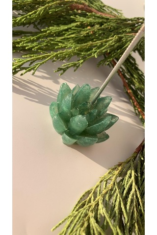 Çimen Yeşili Renk Gasteria Gracilis Şekil Sukulent Epoksi Notluk