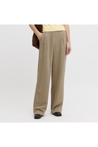 Jack & Jones Kadin Pileli Keten Karisimli Beli Lastikli Pantolon - Almira - 12287729 Silver Mink