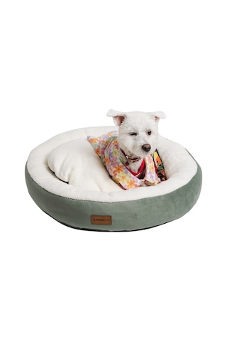Peluş Minderli Küçük Ve Orta Irk Kedi Köpek Yatağı 62x65 Cm - Yeş