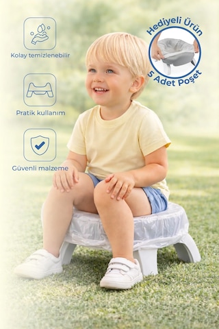 Babyjem Portatif Katlanabilir Lazımlık Soft Gri New Color