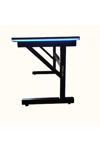 Led'li 130x65x76 Rgb'li Kumandalı Oyuncu Masası Siyah