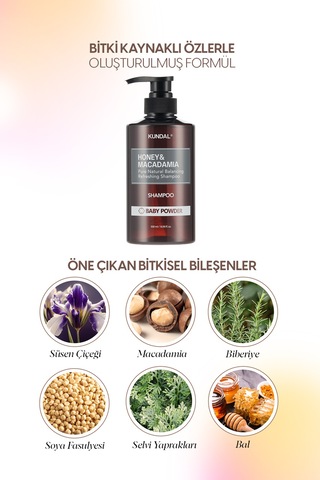 Kundal Honey & Macadamia Baby Powder Nature Şampuan 500 ML