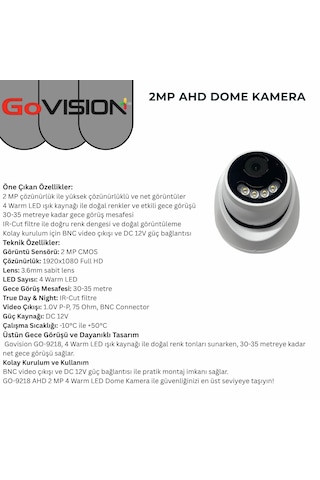 31 Li 2mp Full Color 3.6mm Lens 1080p Fullhd Warmled Ahd 32 Kanal Dome Set