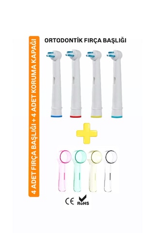 5D New White Oral B Uyumlu Ortodontik Clean Yedek Başlık