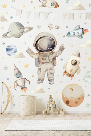 Uzay Temalı Duvar Sticker Seti 165 Parça Astronot, Roket, Gezegen Çocuk Odası Duvar Büyük Boy Dijital Baskı Uzay Temalı Duvar Sticker Seti 165 Parça Astronot, Roket, Gezegen Çocuk Odası Duvar Büyük Boy Dijital Baskı