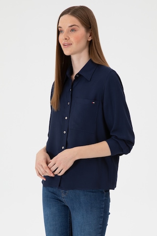 U.s. Polo Assn. Kadın Lacivert Gömlek Desenli 50316412-vr033 Lacivert