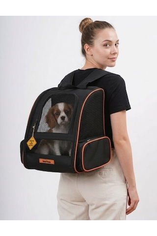 Missidea Brave Paws Tekerlekli Çekçek Mekanizmalı Fileli Kedi Ve Köpek Taşıma Çantası Siyah