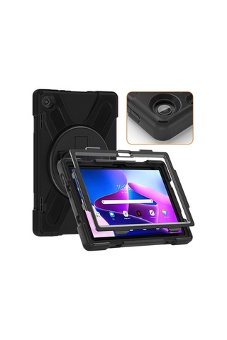 Tab M10 3rd 10.1 Tb-328fu/tb-328xu İle Uyumlu 360 Tam Koruma Sağlayan Fuchsia Defender Tablet Kılıfı Kapaklı Kılıf