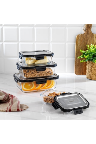 Schafer Retro Kilitli Saklama Kabı Dikdörtgen 600 ML Inox