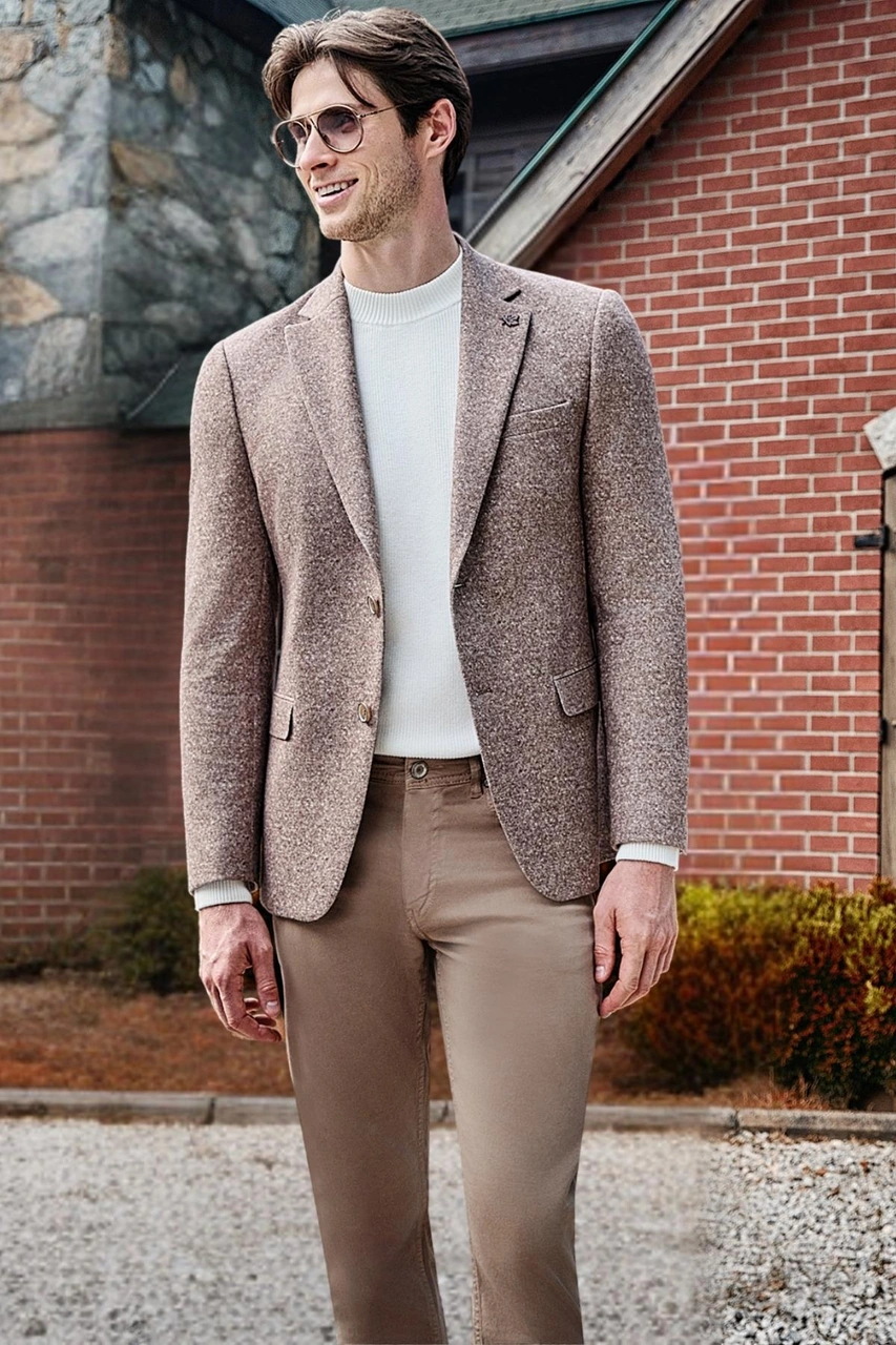 İmza Bej Casual Slim Fit 5 Cep Düz Paça Pantolon 1003255321 Bej