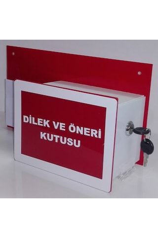Dilek Öneri Kutusu İş Güvenliği Kutusu Pleksi Kırmızı Yeni