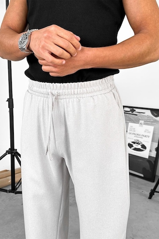 Açık Gri Dokulu Soft Jogger Pantolon Açık Gri
