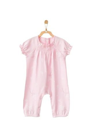 Andywawa Kız Bebek Çiçek Desenli Pembe Tulum Ac21794R Pembe