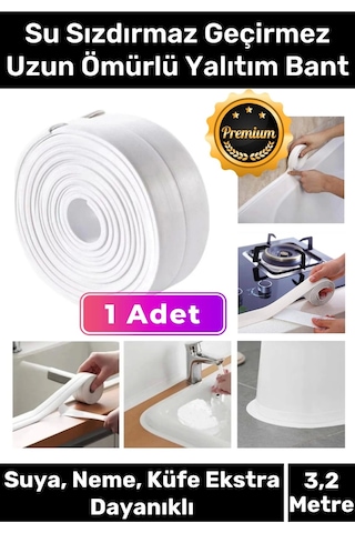 Deluxe Su Geçirmez Sızdırmaz Dayanıklı Lavabo Pvc Yağ Kenar Küf Önleyici 3.2m 1 Adet İzolasyon Bant