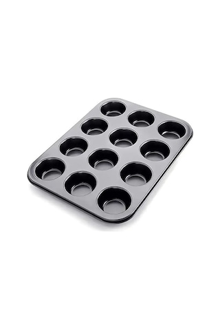 Busstier 12 Bölmeli Premium Metal Muffin Ve Cupcake Tepsisi - Yapışmaz, Eşit Pişirme Özellikli Kalıp Sku: Smg8690010523211 Açık Gri
