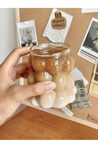 Üzüm Kabartmalı Isıya Dayanıklı Pinterest Borosilikat Cam Bardak 2 Adet