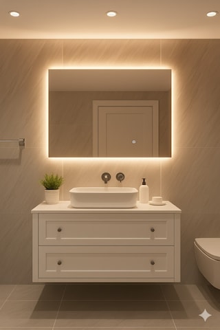 Digital Hayat Gün Işığı Led Dikdörtgen Ayna Dekoratif Banyo Makyaj Aynası Yatay Ve Dikey Kullanım Naturel