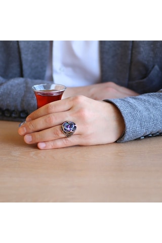 Faset Kesim Mistik Topaz Taşlı Zirkon Taş Mıhlamalı 925 Ayar Gümü (488404293)