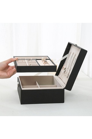 No.011 Mücevher Kutusu, Çift Saklama Kutusu Kolye Saat Küpe