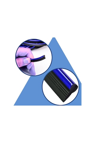 Zhltools Mavi Araba Oto Trim Dekorasyon Şeridi Kauçuk Elastik Kolay Kurulum 5 Metre Şerit Bant