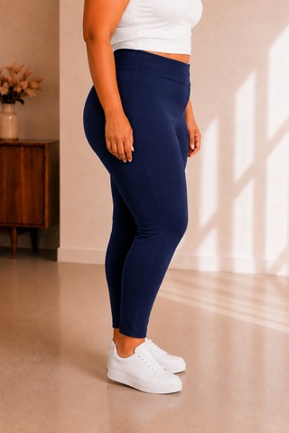 Sngl Tekstil Kadın Büyük Beden Çelik İnterlok Kumaş Toparlayıcı Tayt 3xl 4xl 5xl 6xl 7xl 8xl 9xl Lacivert