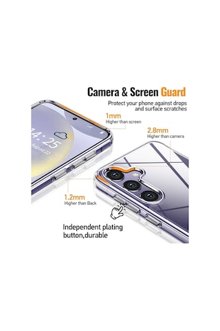Samsung Galaxy Uyumlu S24 Kılıf Clear Şeffaf Sararmaz Renksiz Silikon Esnek Dört Köşe Tam Koruma Case Resimde Görünen